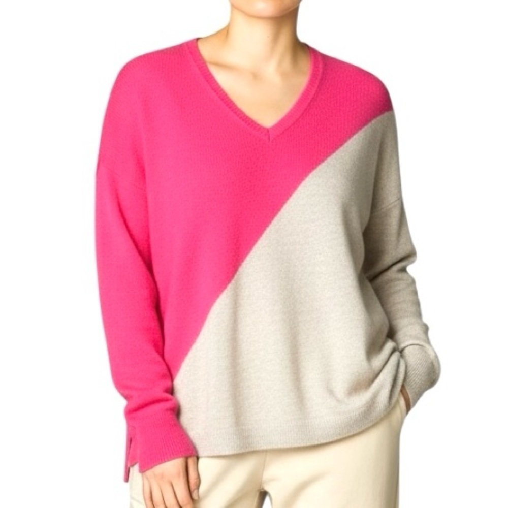 Lilly Pulitzer‎ Cashmere Alessandra Colorblock Tunic V-Neck Sweater Women S/M
